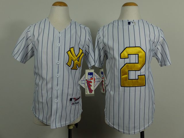 Youth New York Yankees #2 Jeter White MLB Jerseys->youth mlb jersey->Youth Jersey
